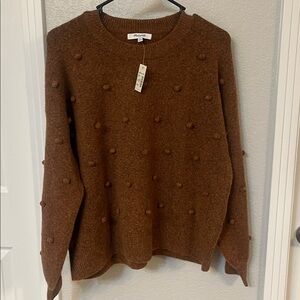 Madewell Marino wool blend knit Pom sweater NWT size S